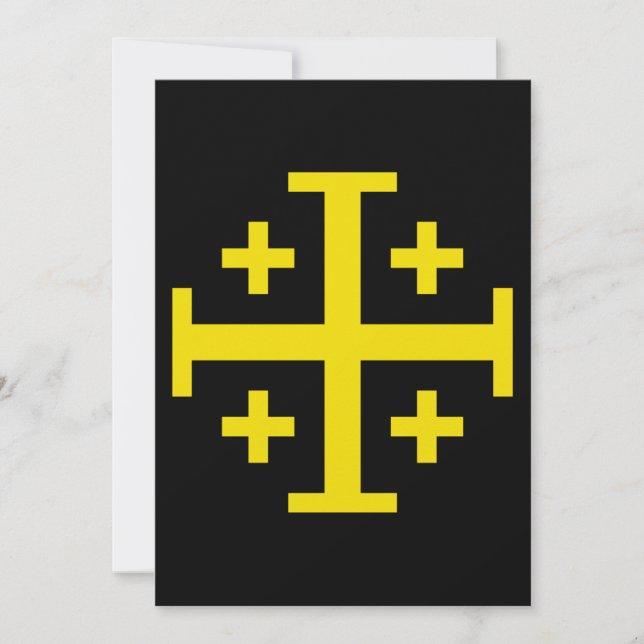 Jerusalem cross holiday card (Front)