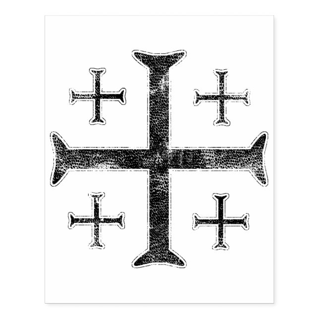 Jerusalem Cross  IHS  Rubber Stamp (Imprint)