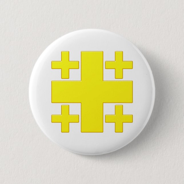Jerusalem cross Jerusalem 6 Cm Round Badge (Front)