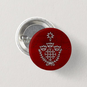 Jerusalem Cross pilgrimage tattoo stamp red 3 Cm Round Badge