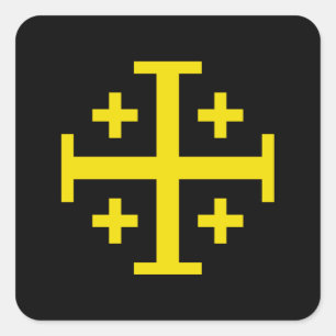 Jerusalem cross square sticker