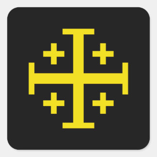Jerusalem cross square sticker
