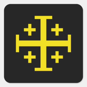 Jerusalem cross square sticker