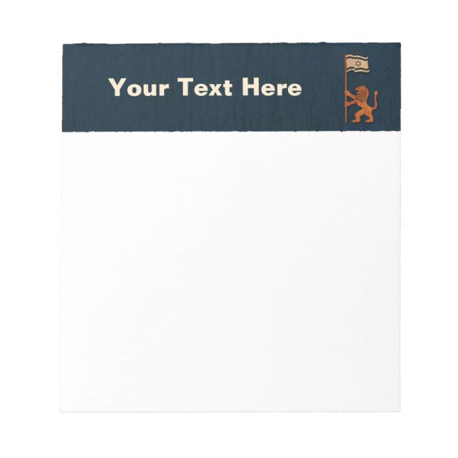 Jerusalem Day Lion With Flag Notepad (Front)