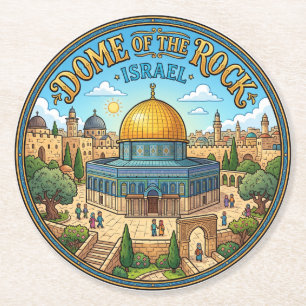 Jerusalem Dome of the Rock Israel Round Paper Coaster