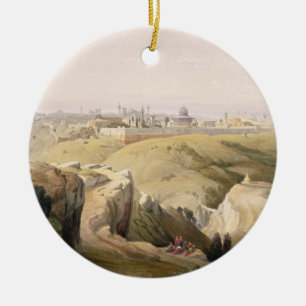 Jerusalem from the Mount of Olives, April 8th 1839 Ceramic Ornament