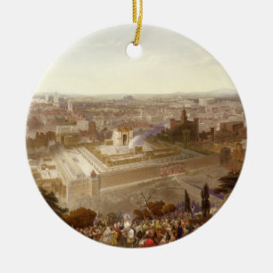 Jerusalem in her Grandeur, engraved by Charles Mot Ceramic Tree Decoration