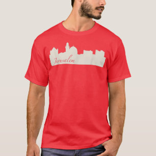 Jerusalem, Israel City Skyline Souvenir Style  T-Shirt