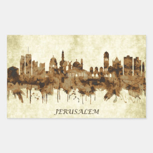 Jerusalem Israel Cityscape Rectangular Sticker