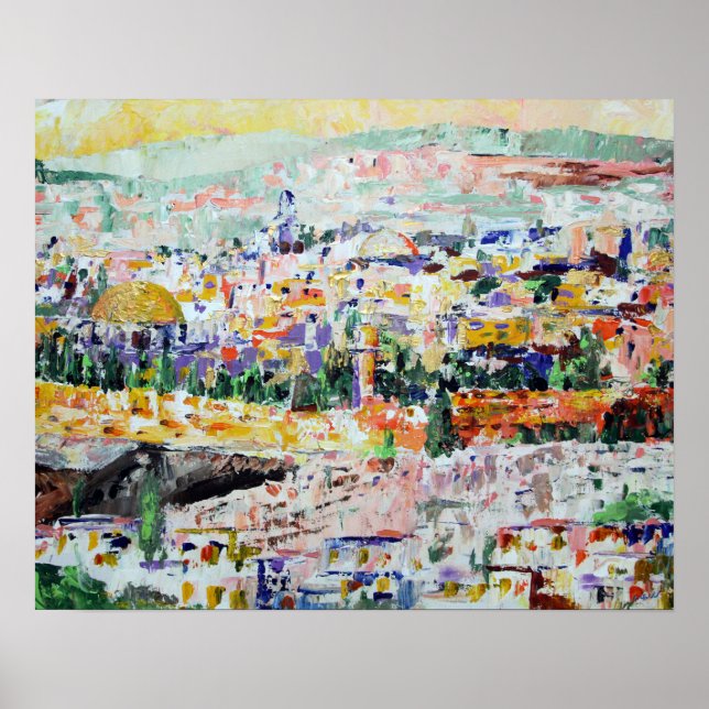 Jerusalem Israel Impressionistic Painting Poster (Front)