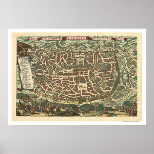Jerusalem Israel Map 1660 Poster