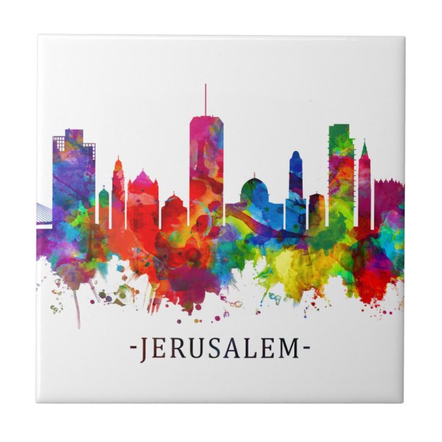 Jerusalem Israel Skyline Ceramic Tile (Front)