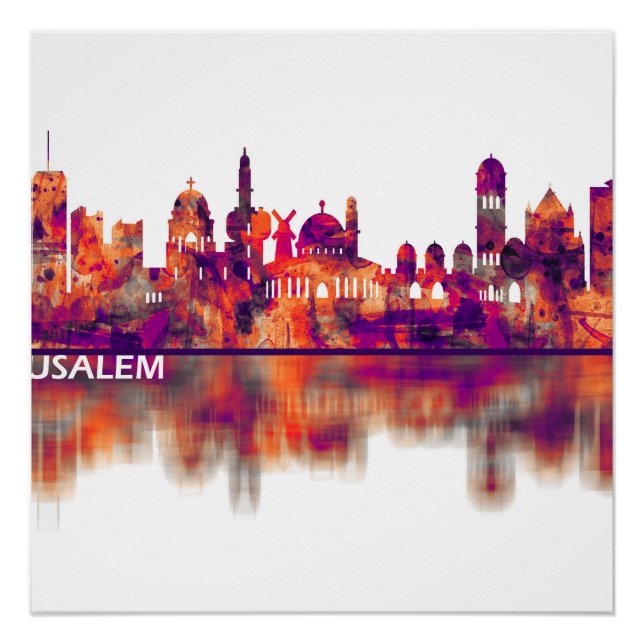Jerusalem Israel Skyline Poster (Front)