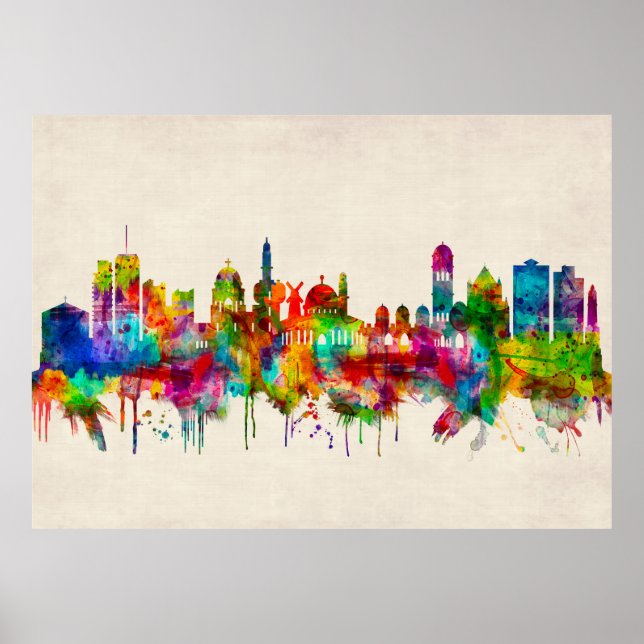 Jerusalem Israel Skyline Poster (Front)