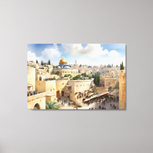 Jerusalem Israel watercolor art Canvas Print