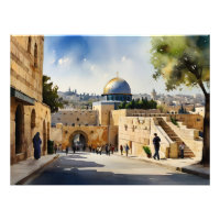 Jerusalem Israel watercolor art