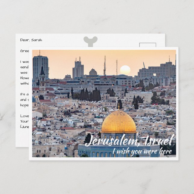 Jerusalem Israel with Dome of the Rock Postcard (Front/Back)