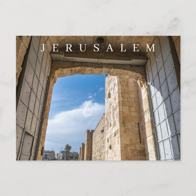 Jerusalem Jaffa Gate view postcard (Front)