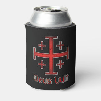 Jerusalem Knight Templar Crusader Cross Deus Vult Can Cooler