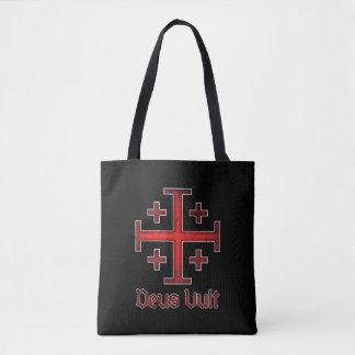 Jerusalem Knight Templar Crusader Cross Deus Vult Tote Bag