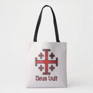 Jerusalem Knight Templar Crusader Cross Deus Vult Tote Bag