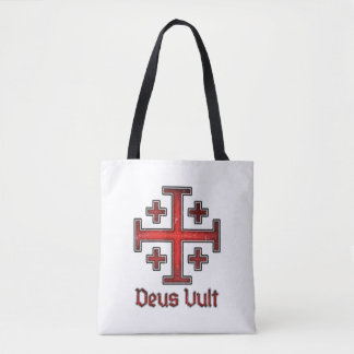 Jerusalem Knight Templar Crusader Cross Deus Vult Tote Bag