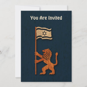 Jerusalem Lion With Flag Invitation