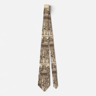 Jerusalem, Mediaeval Woodcut Tie