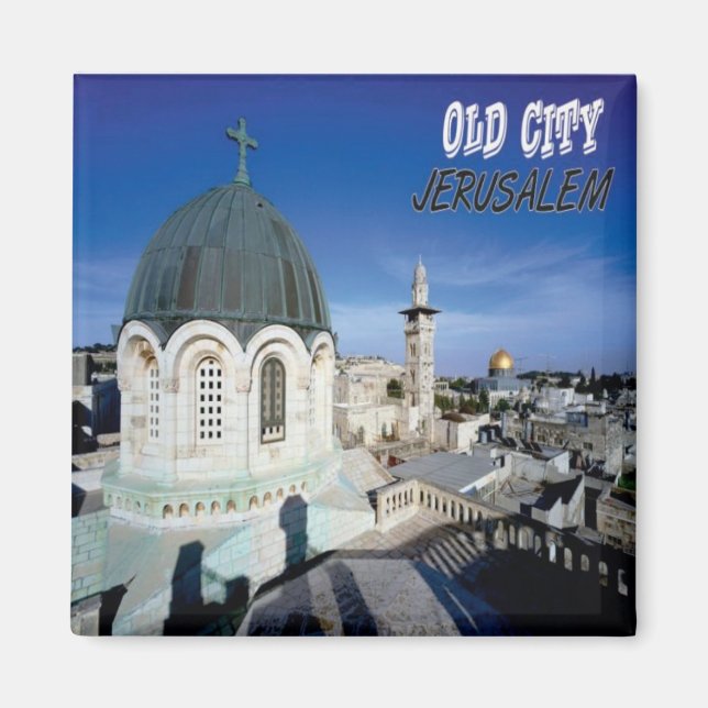 Jerusalem Old City Fridge Magnet Souvenir (Front)