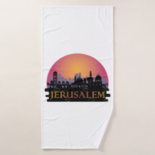Jerusalem Old City Skyline - Israel Travel Bath Towel