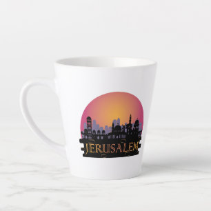 Jerusalem Old City Skyline - Israel Travel Latte Mug