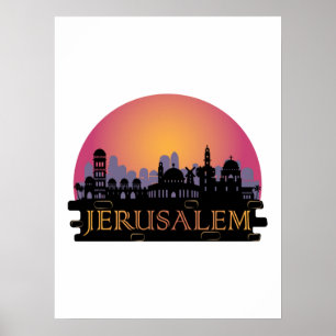 Jerusalem Old City Skyline - Israel Travel Poster