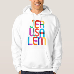 Jerusalem Palestine Israel Pop Art Letters Hoodie