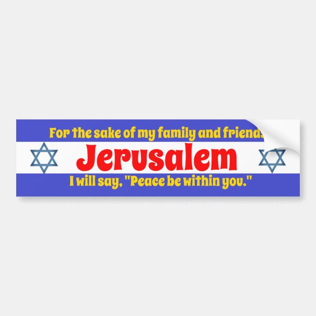 Jerusalem peace bumper sticker (Front)