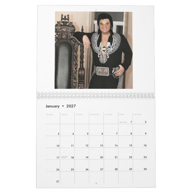 Jesse Aron Custom Printed Calendar (Jan 2027)