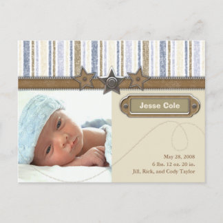 Jesse Cole Birth Announcement Postcard