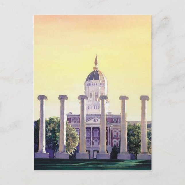 "Jesse Hall" University of Missouri Watercolor Postcard (Front)