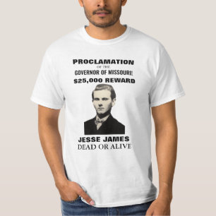 Jesse James $25,000 Wanted Poster Men's T-shirt
