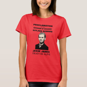 Jesse James $25,000 Wanted Poster Women's T-shirt