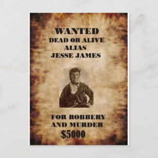 jesse james postcard