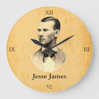 Jesse James Wanted Outlaw 🚨 Wild West USA  Large Clock