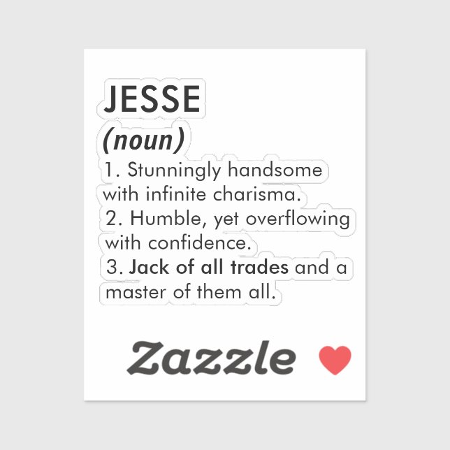 Jesse name, Editable name, Custom name (Sheet)
