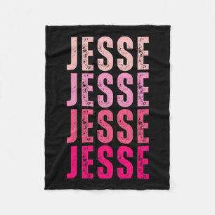 Jesse Personalised Name I Love Jesse Vintage Fleece Blanket