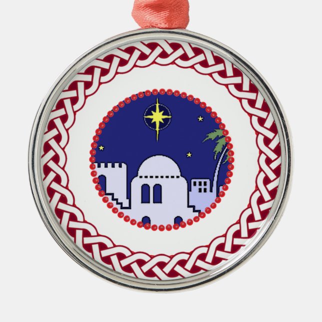 Jesse Tree Bethlehem Metal Ornament (Front)