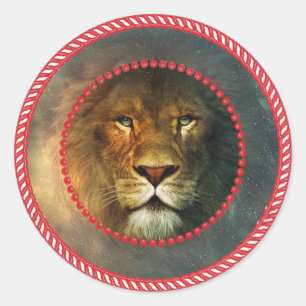 Jesse Tree Lion  Classic Round Sticker