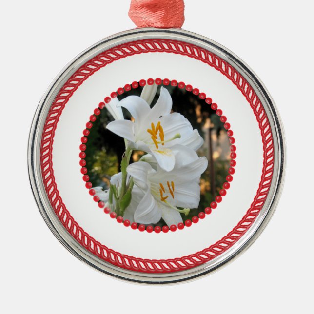 Jesse Tree White Lily Ornament #1 (Front)