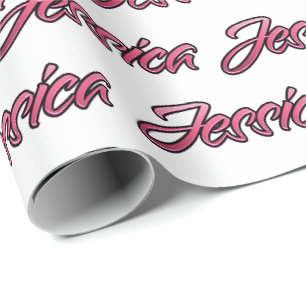 Jessica faded pink personalized gift paper