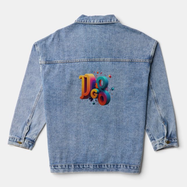 Jessica Geometric 3D Denim Jacket (Back)