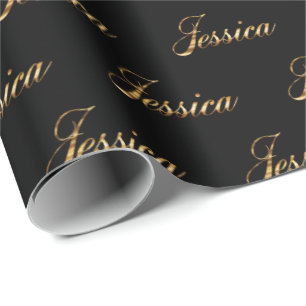 Jessica gold design lettering gift paper