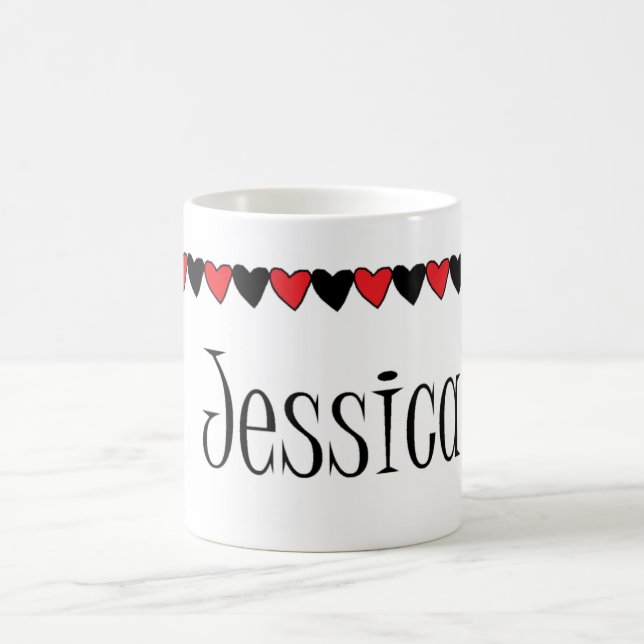 Jessica Hearts Name Coffee Mug (Center)